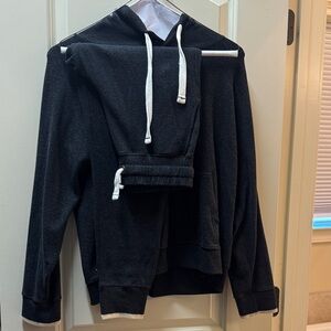 Faherty Black Hoodie and Joggers with White Drawstrings